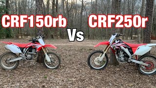 CRF250R vs CRF150RB  side by side comparison [upl. by Anol802]