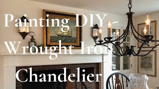 How to paint a brass chandelier to look like wrought iron like mine in my New England home [upl. by Joachim]