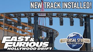 Fast amp Furious Hollywood Drift Construction Update Early June 2024  Coaster Track in Place [upl. by Jannery]