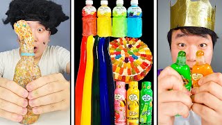 ASMR MUKBANG  GALAXY HONEY JELLY CANDY RECIPE Desserts Rainbow Food Noodles Jelly 🌈 [upl. by Tnirb]