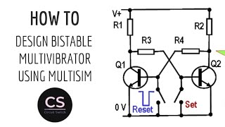 Bistable Multivibrator Circuit Simulation [upl. by Nnalorac]