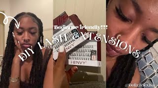 DIY LASH EXTENSIONS AT HOME  FOR BEGINNERS BY A BEGINNER  BEAUTY SUPPLY [upl. by Asined596]