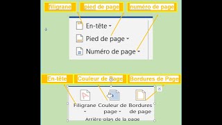 Entête et modifierpied de page et numéro de pagebordure de page filigrane Word TP3 [upl. by Relyat158]