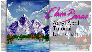 Landschaft mit Acryl malen für Anfänger  Schritt für Schritt Tutorial  AcrylicApril [upl. by Linad]