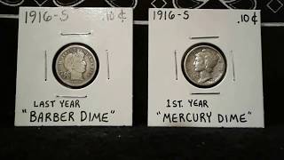 1916 S quotBARBERquot amp quotMERCURYquot dimes [upl. by Kaiser]