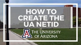 How to create the UA Netid [upl. by Roch]