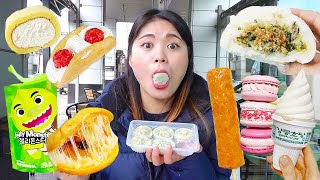 Convenience Store Noodle Dessert Mukbang DONA [upl. by Aggri]