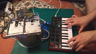 Playing with floppy disk drives USB MIDI host Teensy 31 [upl. by Ifen542]