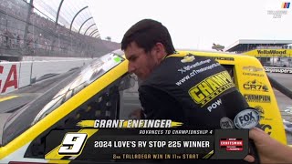 GRANT ENFINGER WINNING INTERVIEW  2024 LOVES RV STOP 225  2024 NASCAR CRAFTSMAN TRUCK SERIES [upl. by Blen]