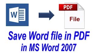 How to save Word file in PDF file format in Microsoft Office 2007  Convert MS word Documents to PDF [upl. by Quirk]