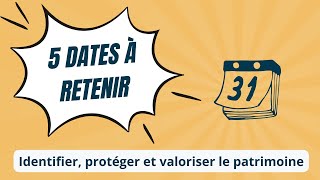 HGGSP 5 dates en moins de 2 min sur le thème 4 Le patrimoine [upl. by Nuawaj190]