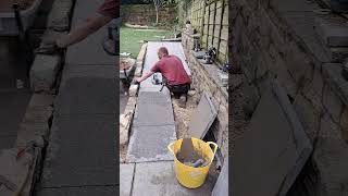 Paving a ramp part 2 gardening garden paving fyp shorts gardenmakeover [upl. by Aiyt]