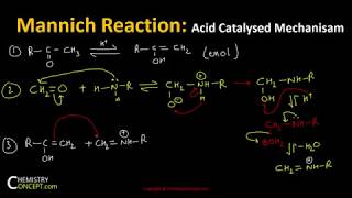 Mannich Reaction  Mechanism Name Reactions IIT JAM BSc Msc [upl. by Enawyd]