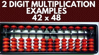 2 digit  2 digit more examples  42 x 48 Multiplication on Abacus [upl. by Vocaay364]