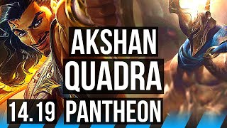 AKSHAN vs PANTHEON MID  Quadra 69 winrate 5k comeback Legendary  EUW Challenger  1419 [upl. by Ardelia]