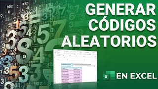 GENERAR CÓDIGOS ALEATORIOS EN EXCEL [upl. by Esinal]