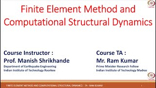 Week 5 Interpolating polynomial for three  four and six nodes 2D elements  FEM and CSD  NPTEL [upl. by Neirrad]