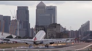 quotEmbraerquot 190 parking at London City Airport  Marshalling aircraft [upl. by Airdnas945]