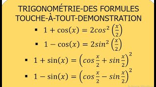 Quelques formules fondamentales de la trigonométrie circulaire et hyperbolique [upl. by Ellenhoj999]