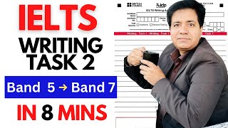 IELTS Writing Task 2  Band 5 to Band 7 in 8 Minutes [upl. by Nidroj]