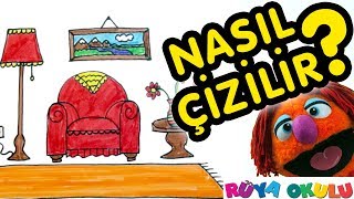 Koltuk Nasıl Çizilir  Oturma Odası  🛋  Çocuklar İçin Resim Çizme  RÜYA OKULU [upl. by Zerdna]