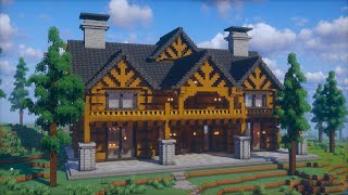 How to build a Large Log Cabin  Minecraft Tutorial Part 1 [upl. by Perri949]