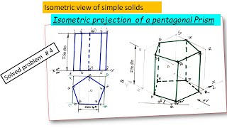 isometric projection of a pentagonal prism [upl. by Ardnoik]