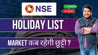 NSE holidays list 2024  share market holidays 2024  nse holiday sharemarket [upl. by Aslam]