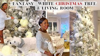 NEW  WINTER WONDERLAND LIVING ROOM amp CHRISTMAS TREE  DECORATE WITH ME  HOW TO DECORATE [upl. by Atalanti26]