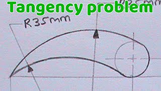 HOW TO DRAW TANGENCY PROBLEM 4  ENGINEERING DRAWING  TECHNICAL DRAWING  TANGENCY PROBLEM [upl. by Anifled]