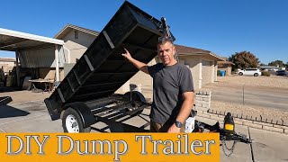 I converted my 5x10 utility trailer into a dump trailer  DIY dump trailer [upl. by Etsirk]