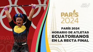 Calendario de los siguientes competidores ecuatorianos en la recta final de París 2024  Estadio [upl. by Elbon]