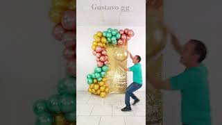 balloon decoration ideas 🤩 birthday decoration ideas at home cartoon shorts tiktok gustavogg [upl. by Rehpotsyrk]