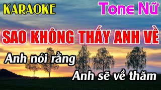 Sao Không Thấy Anh Về Karaoke Tone Nữ  Gm  Karaoke Dễ Hát  Beat Mới [upl. by Finley]