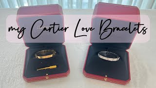 My CARTIER LOVE BRACELETS ⼁Yellow Gold  Paved Diamond White Gold ✨🔗 [upl. by Hoashis]