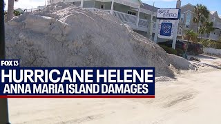 Helene aftermath Assessing the damage on Anna Maria Island [upl. by Dibbrun]