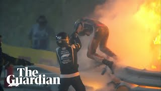 Romain Grosjean walks away from fiery F1 crash in Bahrain Grand Prix [upl. by Aela]