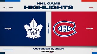 NHL Highlights  Canadiens vs Maple Leafs  October 9 2024 [upl. by Milman671]