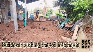 Bulldozer pushing the soil into under house  complete 100   bulldozer bd2f working [upl. by Pinkham]