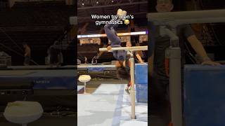 Female gymnasts try parallel bars 😳gymnast gymnastics olympics gymnasts gym fail fails d1 [upl. by Eikcuhc976]