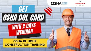 WEBINAR TRAINING vs ONLINE COURSE  OSHA 10 Hour Construction Training  OSHAOutreachCourses [upl. by Haceber]