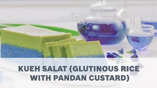 Kueh Salat Glutinous Rice with Pandan Custard Recipe  Cooking with Bosch [upl. by Hameean677]