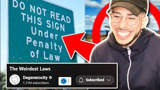 WHO INVENTED THESE LAWS 💀🤣  Degenerocity  The Weirdest Laws  REACTION [upl. by Nylrahc65]