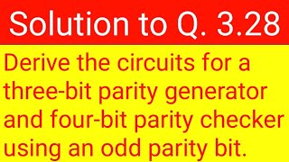 1 parity generator and checker [upl. by Yennej]