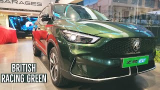 Mg ZS EV new colour  BRITISH RACING GREEN Walkaround [upl. by Akiaki]