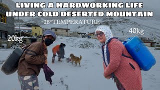 LIVING HARDWORKING TRIBAL LIFE IN SPITIFINALLY ITS SNOWING [upl. by Odlopoel721]