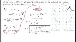 An electron moves in a circular path perpendicular to a constant magnetic field [upl. by Bitthia]