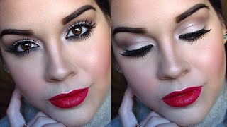 Makeup SEMPLICE e LUMINOSO  ROSSETTO ROSSO [upl. by Akalam]