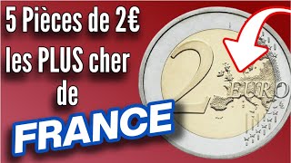 Les 5 pièces de 2 EURO commémoratives Les PLUS CHER de FRANCE [upl. by Nawd]