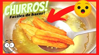 Como hacer CHURROS CASEROS fáciles SIN MANGA PASTELERA [upl. by Crescen]